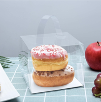 Boîte à gâteaux 2 pouces 3 pouces avec poignées Boîte à bonbons pour pâtisserie transparente Boîte à gâteaux rectangulaire en plastique pour rouleaux de gâteaux Portable