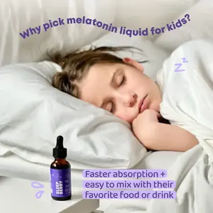 Gotas de melatonina para dormir de etiqueta privada de Biochealth, ayuda natural para dormir extra fuerte, gotas líquidas de acción rápida para suplemento para dormir