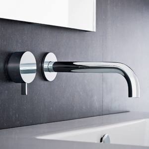 Fantini Aboutwater AF/21 Mitigeur de lavabo mural à double poignée Robinet en laiton massif avec finition brossée Mélangeur d'eau chaude et froide - Product Image 2