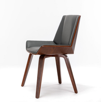 Chaise de salle à manger moderne en bois courbé, revêtement en cuir PU, chaise latérale en bois courbé, chaise de salle à manger nordique pour la maison, le restaurant, le café