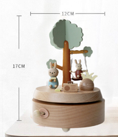 Boîte à musique carrousel gonflable en bois de haute qualité pour enfants, idéale pour les 2-7 ans, cadeau fait main par AZ-220 – Vente Flash