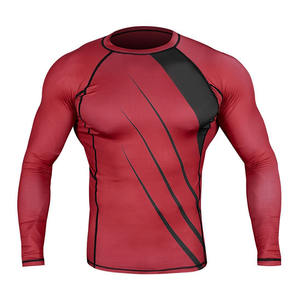 Sublimated <b>Compression</b> Gym Rash Guard Long Sleeves Breathable Nylon <b>Shirt</b> with Sun Protection Custom Logo <b>Men</b> <b>Compression</b> <b>shirts</b> - Product Image 4