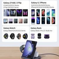 Station de charge sans fil 3 en 1 certifiée KC, charge rapide 15W pour Samsung Galaxy Z Fold 5 Z Fold 4 Watch 6 Earphone