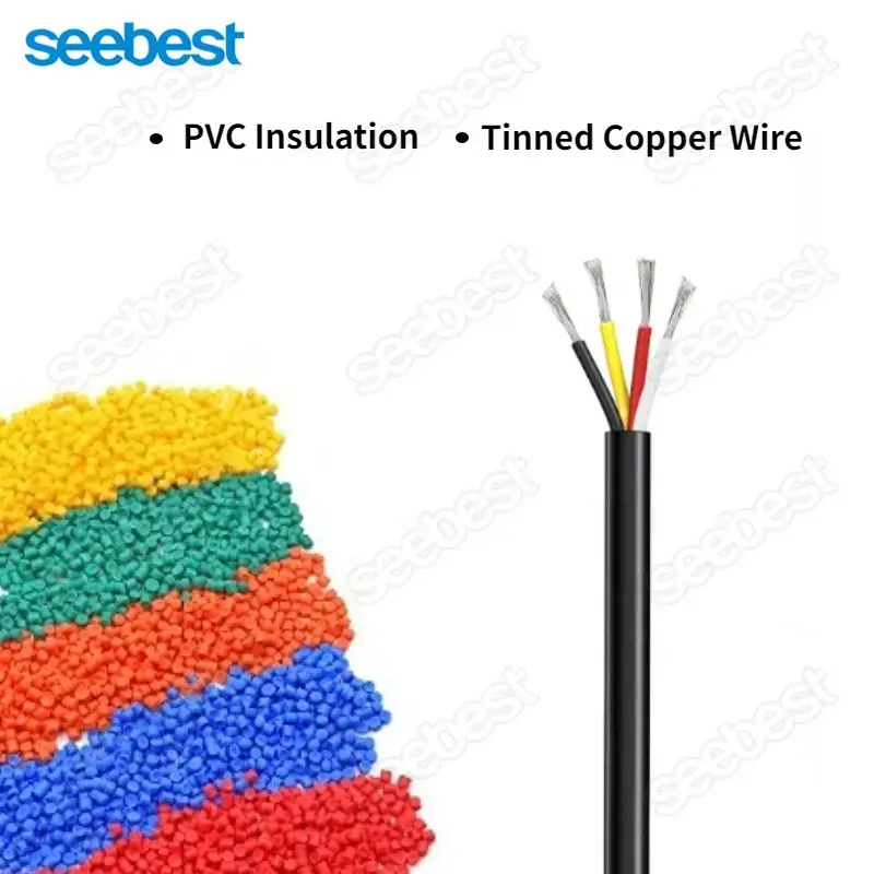 Seebest đồng nguyên chất 26AWG 28AWG 4 lõi AWM 2464 bện máy tính cáp điện AWM 2464 VW 1 80C 300V, AWM Cáp 2464