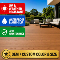 Revêtement de terrasse extérieur en composite bois-plastique (WPC) résistant aux intempéries, antidérapant, pour terrasse