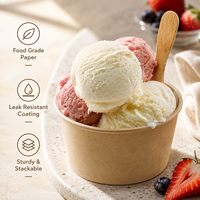 Gobelets à glace jetables biodégradables à paroi simple, gobelets en papier de qualité alimentaire compostables et écologiques pour la vente à emporter