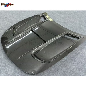 Capots moteur en fibre de carbone sèche pour Mercedes <span class=keywords><strong>AMG</strong></span> <span class=keywords><strong>GT</strong></span> GT50 GT63 GTC GTS 2015-2022, style <span class=keywords><strong>Black</strong></span> <span class=keywords><strong>Series</strong></span>, avec ouvertures de ventilation, couvercle de capot de course - Product Image 2