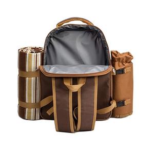 Ensemble de sacs de camping et de pique-nique pour 4 personnes, écologiques, durables, imperméables, avec sac à vin et accessoires - Product Image 5
