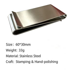 Clip para Billetes <span class=keywords><strong>de</strong></span> Acero Inoxidable para <span class=keywords><strong>Hombre</strong></span>, Acabado Dorado/Plateado/Negro, Estampado y Pulido, Regalo para Tarjetas <span class=keywords><strong>de</strong></span> Crédito - Product Image 2