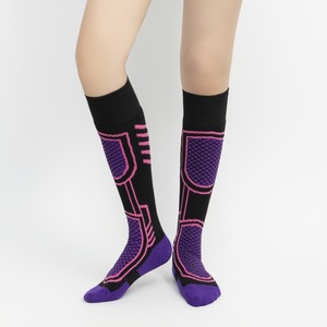 Gu Yi Chaussettes de ski pour hommes et femmes, épaisses, chaudes, antidérapantes, pour sports de plein air, chaussettes longues - Product Image 2