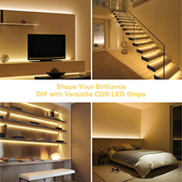 Bande LED COB 12V 24V 320 puces/m, haute densité, 3000K 4000K 6500K, bandes LED COB flexibles