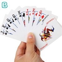Jeu de cartes à jouer de luxe en papier recyclable à noyau noir personnalisé de 54 pièces étanche écologique avec logo imprimé pour jeu de poker