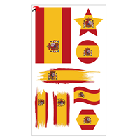 Tatouages temporaires du drapeau national du Maroc, drapeau du monde, kit de tatouages temporaires améliorés pour les fans de sport