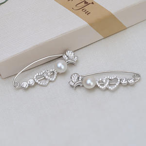 Pin Decorativo de Plata S925 con Doble Corazón y Flor, Versátil y Personalizable, Puede Usarse como Pendiente o Broche - Product Image 4