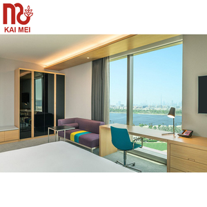 Juego de <span class=keywords><strong>Muebles</strong></span> de Dormitorio de Lujo con Cama Doble, Diseño Moderno con Paneles de MDF Roble, Resistente al Agua, para Hoteles de 3 a 5 Estrellas - Product Image 2