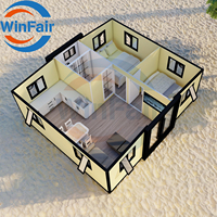 Maison mobile préfabriquée portable de 20 pieds, maison modulaire avec remorque Maison conteneur pliable avec salle de bain sur remorque