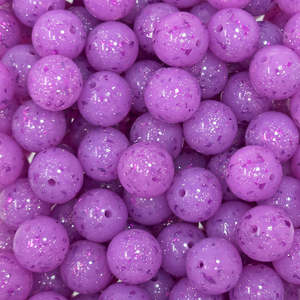 Perles en silicone rondes brillantes de 15 mm, bleu brillant, avec confettis, effet gelée, liquide arc-en-ciel, pour la fabrication de stylos DIY - Product Image 4