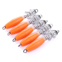 Pengiriman Cepat 100mm 15.5G Umpan Cumi-cumi Logam & Plastik Berkualitas Tinggi Bercahaya 5pcs/kantong Umpan Keras Buatan untuk Sungai & Danau