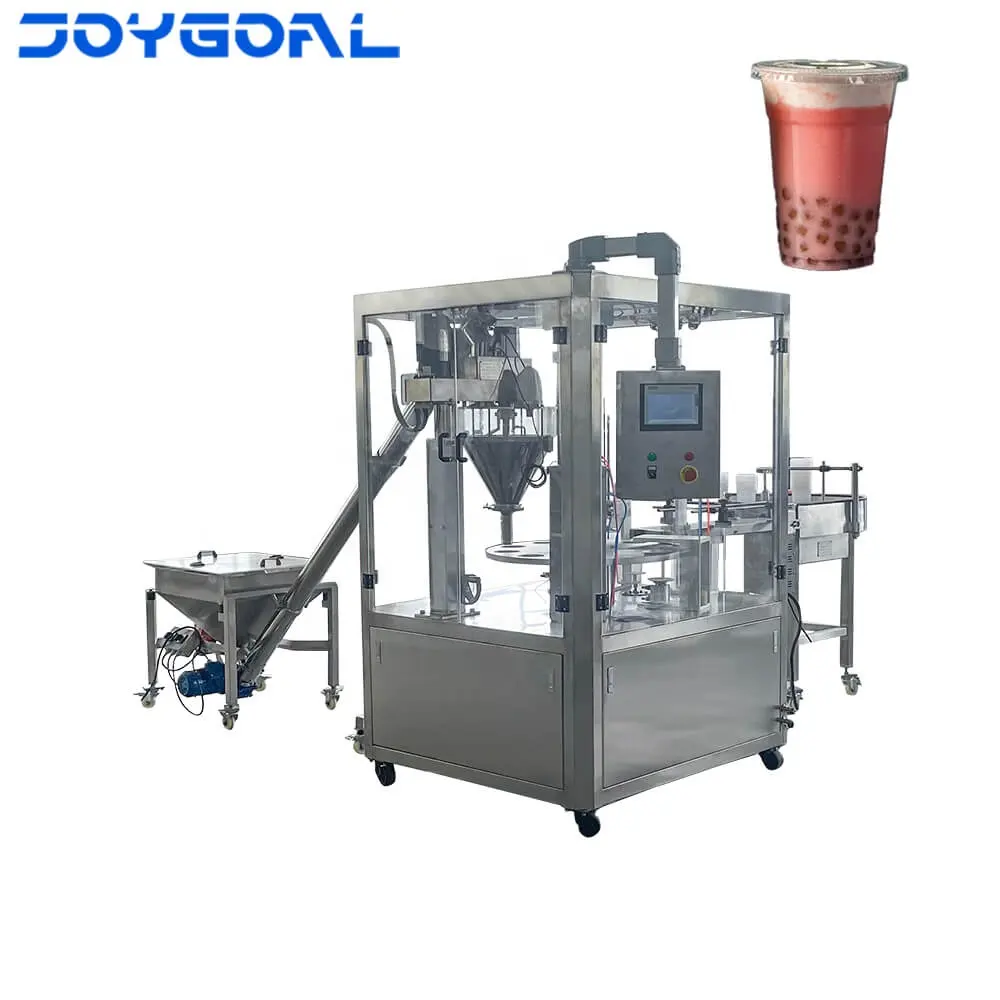 Rotary ice cream powder cup sealing filling machine plastic cup mineral water coffee powder filling packing machine