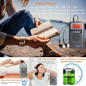 <span class=keywords><strong>Radio</strong></span> Portátil Digital con Alarma, <span class=keywords><strong>FM</strong></span> AM SW AIR CB VHF, Onda Corta, <span class=keywords><strong>Todas</strong></span> <span class=keywords><strong>las</strong></span> Bandas, para Aviones, con Batería Recargable - Product Image 6