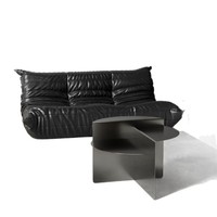 Ensemble de tables basses en bois minimaliste italien avec cadre en acier inoxydable, rangement intégré, mobilier de salon moderne de luxe léger