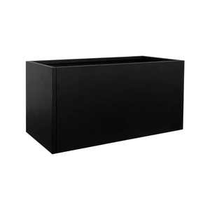Gnee 133 L Black <b>Square</b> Modern Galvanized Steel Planter Outdoor & Indoor Use Factory Direct OEM ODM Service - Product Image 1