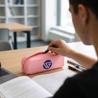 Étui à crayons en silicone durable, pochette, sac, couleur dégradée, imperméable, multifonctionnel, élégant, étuis à crayons pour cadeaux promotionnels, adulte