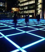 Nouvelles dalles lumineuses LED étanches pour sol, design innovant, IP67, couleur RGB, Ra80, 50 000 heures, carrées/rectangulaires/circulaires, en acier inoxydable