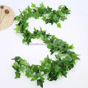 D73 Fast Delivery 2.2m Silk Green Leaf Vine Artificial Wall Decoration Hanging Artificial Ivy Vine Leaves bedroom outdoor use