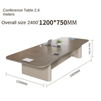 Mobilier de bureau moderne de haute qualité Bar simple et long Design de réunion Table de salle de conférence Combinaison de chaises en bois MDF