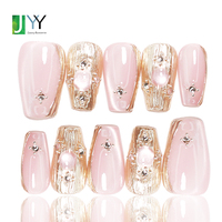 Kit de Faux Ongles en Gel Acrylique Effet Sirène Tendance à Pression Forte, Fournisseur en Gros, Ensemble d'Ongles Artificiels Faits Main avec Colle, Embouts d'Ongles Faits Maison