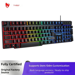 Tastiera da <span class=keywords><strong>Gaming</strong></span> T-WOLF T20 Cablata Retroilluminata USB Ergonomica Impermeabile con Layout Arabo/Spagnolo/Russo e Supporto per Polso - Product Image 3