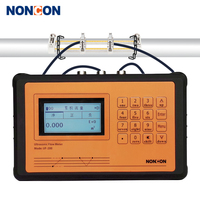 Débitmètre à ultrasons portable 2022 NONCON Clamp pour eau de rivière et de mer, robinet OEM haute précision DN25-DN1200, sortie 4-20mA