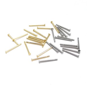 Stainless Steel Earring <b>Post</b> Flat Head Grooved T Head Pin Ring Hypoallergenic Jewelry Findings Components 10mm Length - Product Image 5