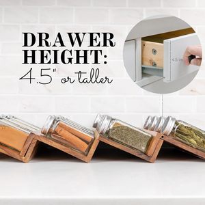 Organisateur de tiroir à épices de cuisine en bois d'acacia pour tiroirs d'armoire profonds Top Choice Supports à épices en bois - Product Image 2