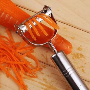 Éplucheur-coupeur manuel 2-en-1 intelligent en acier inoxydable pour fruits et légumes – Outil de cuisine durable en métal - Product Image 4