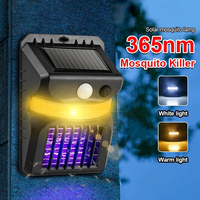 Tueur d'insectes électrique solaire anti-moustiques avec éclairage LED, lampe de camping carrée en plastique solide et étanche