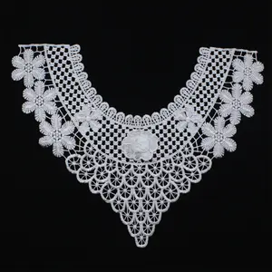 Lady Garment Accessories Women's Cotton High Collar Lace Blouse Neckline Mesh Neck Lace Trimming Collar Embroidery