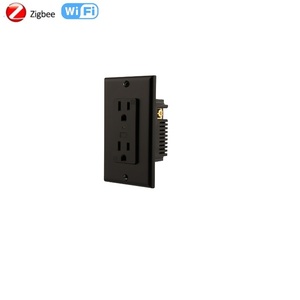 WiFi Tuya US 118MM 10A Smart Wall Socket 110V Alexa Voice Remote Control USB-A/USB-C <strong>Ports</strong> 2 Outlets Flame Retardant <strong>White</strong> - Product Image 5