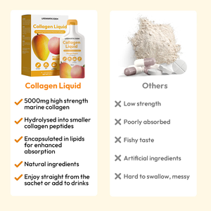 LIFEWORTH senza zucchero liquido collagene marino peptidi integratori Mango pesca Flavour - Product Image 3