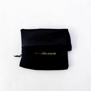 Pochette en velours noir avec cordon de serrage pour flacon de parfum et emballage de parfum, design personnalisé et logo doré disponibles - Product Image 3