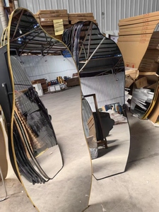 Tùy chỉnh thiết kế hiện đại đầy đủ chiều dài tường gương độc đáo vỏ sò mặc quần áo gương mới đứng sóng hình dạng gương - Product Image 3