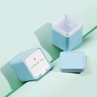 Boîte à thé carrée personnalisée hermétique en métal vert, de qualité alimentaire, imprimée et colorée, vide et scellée
