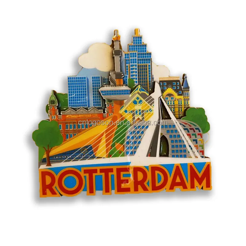 Nieuw Ontwerp Custom 3d Nederland Rotterdam Hout Epoxy Gecoate Mdf Koelkastmagneet