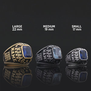 Bague universitaire personnalisée BOJ, bague d'école secondaire et universitaire, bague de remise de diplôme, bague de classe personnalisée, université - Product Image 2