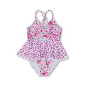 Trajes de Baño de una Pieza para Hermanas, 6 Colores, Verano, Casual, con Volantes, Ecológicos, Spandex/Poliéster, para Bebés Niñas - Product Image 2
