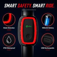 Feu arrière intelligent Carbonrevo à faisceau laser, pièce de rechange résistante à la corrosion, compatible, léger et durable