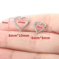 Bijoux de Piercing en forme de cœur, anneaux de Segment, nez Septum Clicker Cartilage Tragus boucle d'oreille, vente en gros, ASTM F-136 CZ