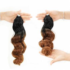 ต่อผมแบบขนนกถักโครเชต์ ลอนคลาย สี T1B-30 ผมแท้แบบไม่ผ่านการแปรรูป สำหรับผู้หญิงผิวสีดำ ต่อผมปลายขนนกแบบแยกช่อสำเร็จรูป - Product Image 4