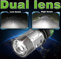 Ampoule F10 Ultra Lumineuse 170W 17000LM 12V, Mini Lentille Bifocale, Phare de Voiture LED H4 4575 5050 Chips, Driver Externe, Étanche IP68